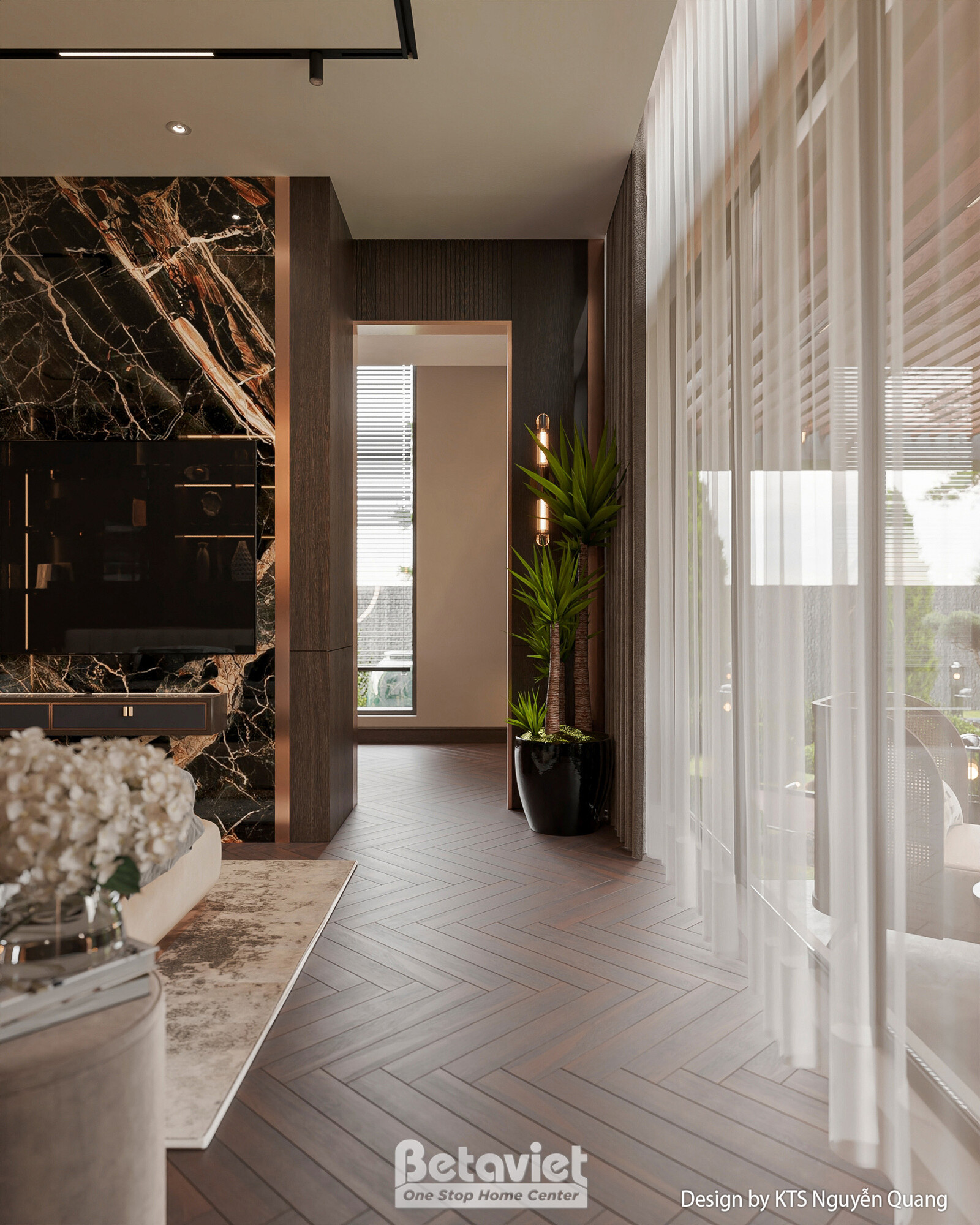 Nội thất phòng ngủ biệt thự hiện đại luxury NT25852 – góc nhìn 7
