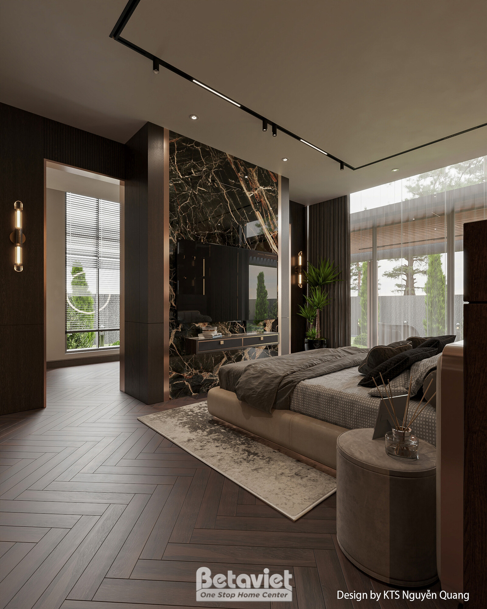 Nội thất phòng ngủ biệt thự hiện đại luxury NT25852 – góc nhìn 6