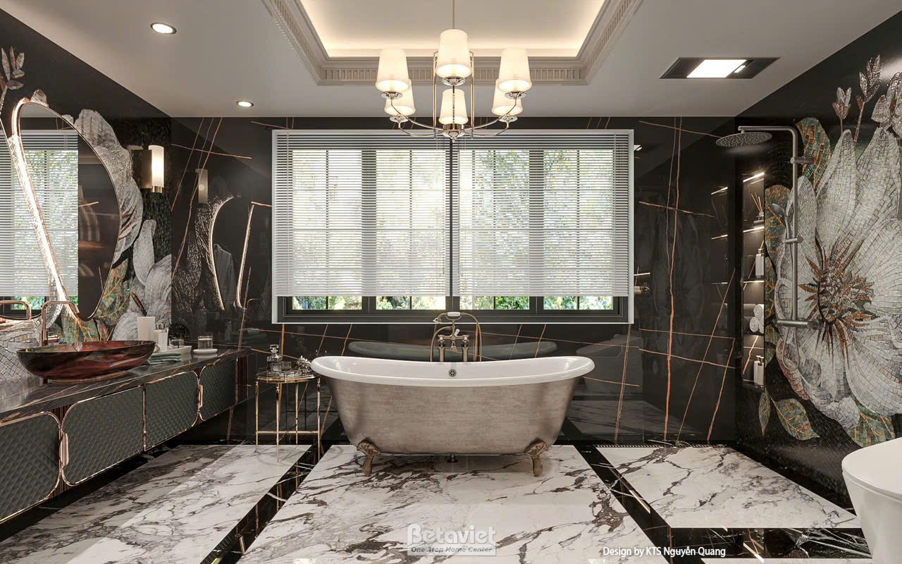 Mẫu thiết kế nội thất phòng tắm biệt thự hiện đại luxury NT25870