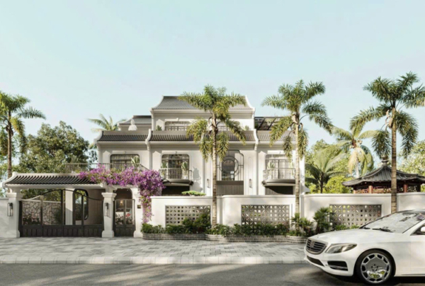 Thiết kế biệt thự 3 tầng phong cách Indochine tại Phú Thọ KT25870