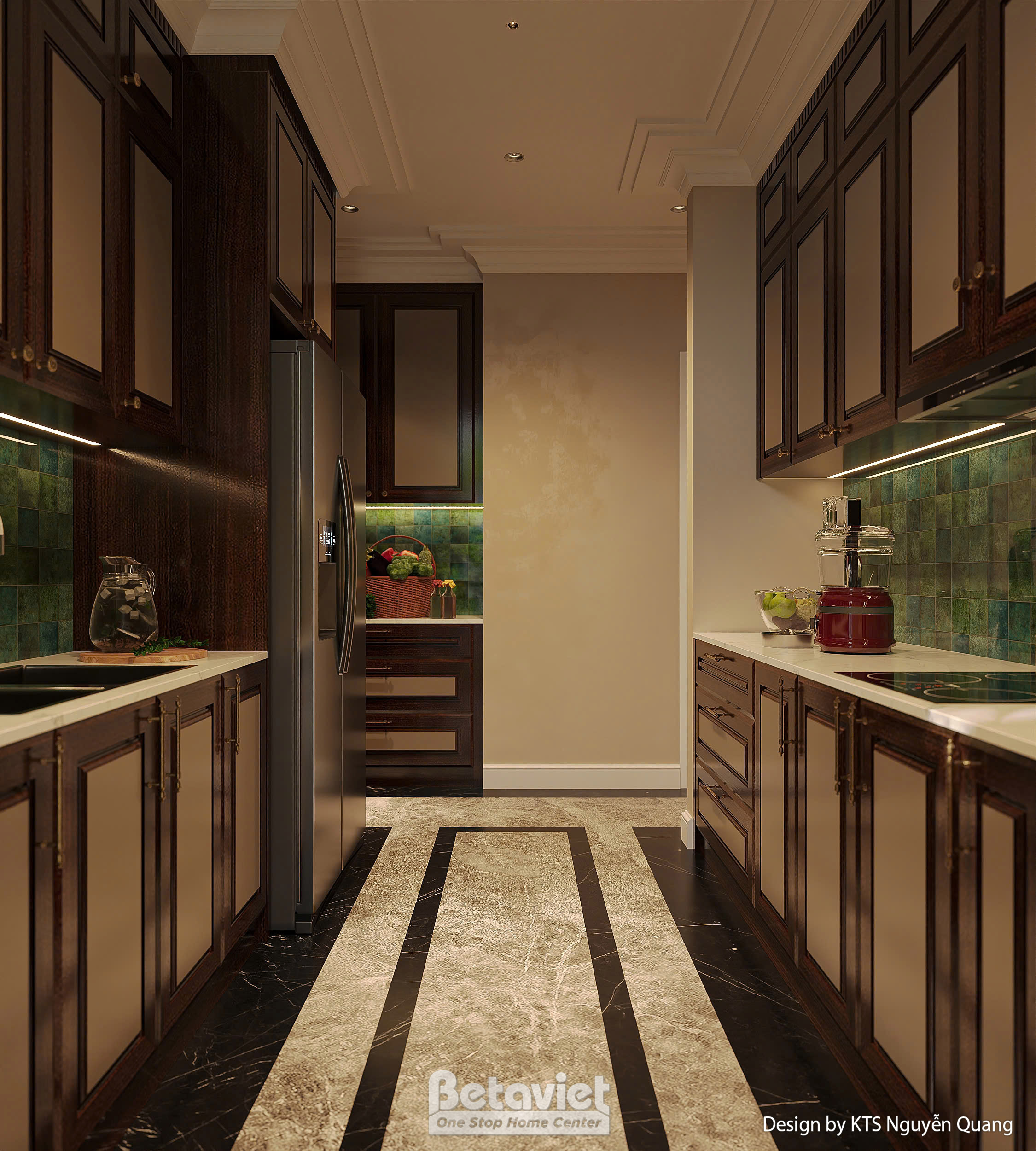 Thiết kế nội thất phòng bếp căn hộ Penthouse Lumi NT25876