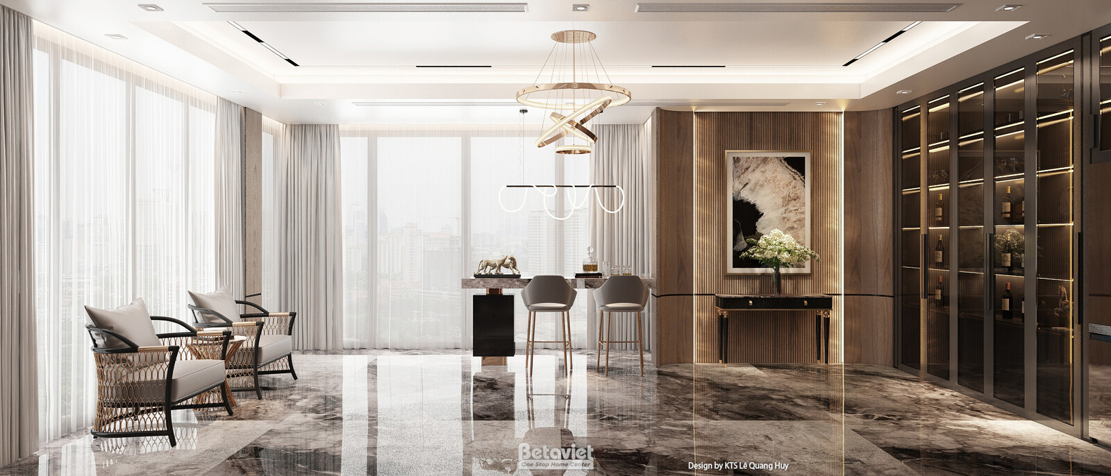 Nội thất phòng khách biệt thự hiện đại NT25874 – góc nhìn 5