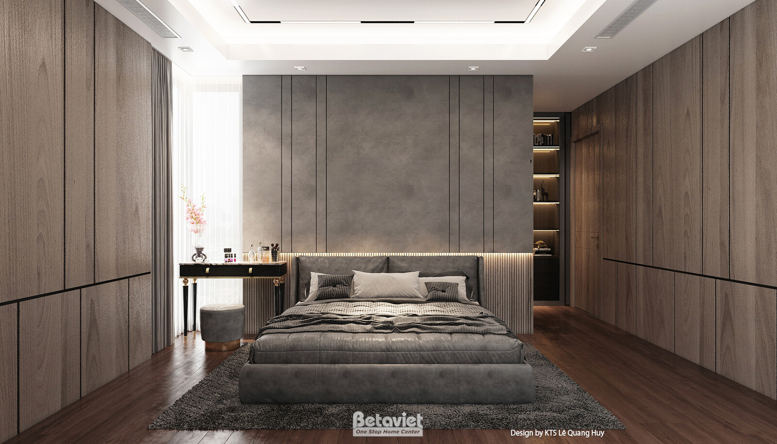 Nội thất phòng ngủ biệt thự hiện đại NT25874 – góc nhìn tổng thể