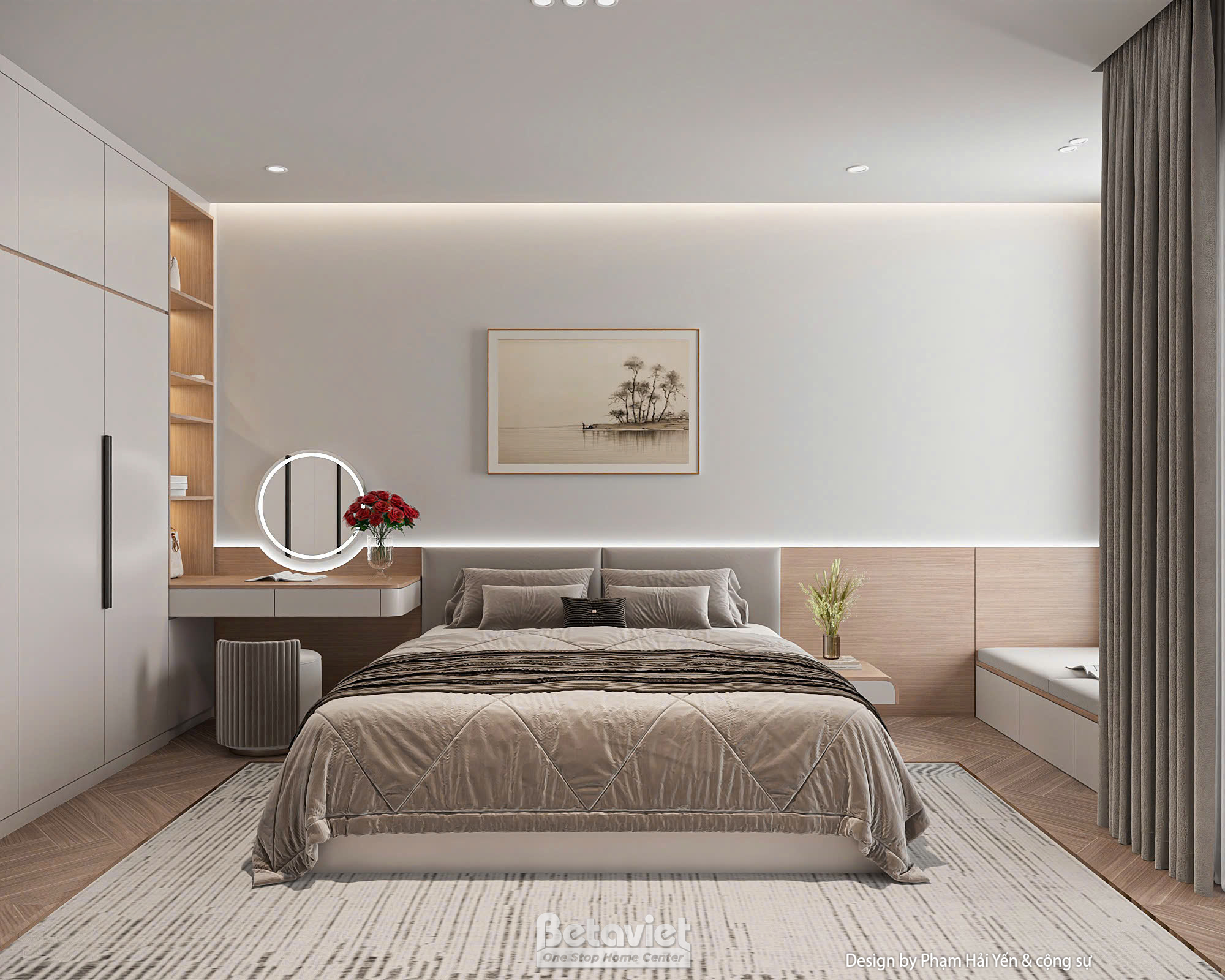 Thiết kế nội thất phòng ngủ nhà phố hiện đại NT25862