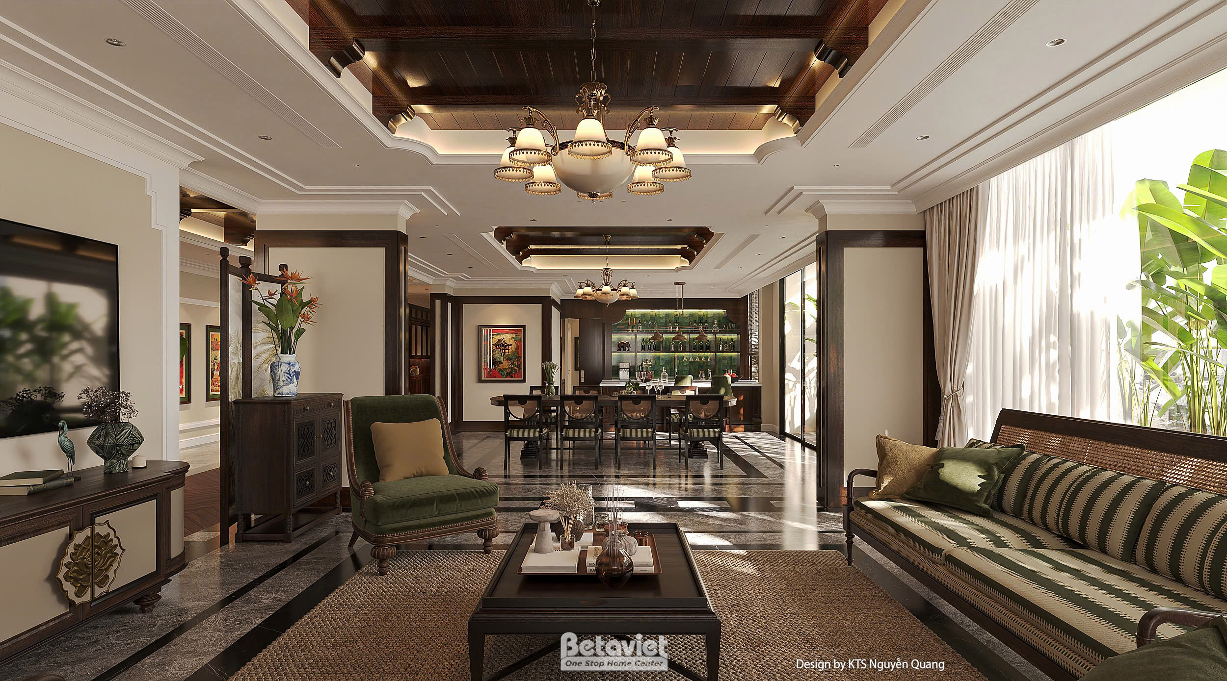 Thiết kế nội thất phòng sinh hoạt chung căn hộ Penthouse Lumi NT25876