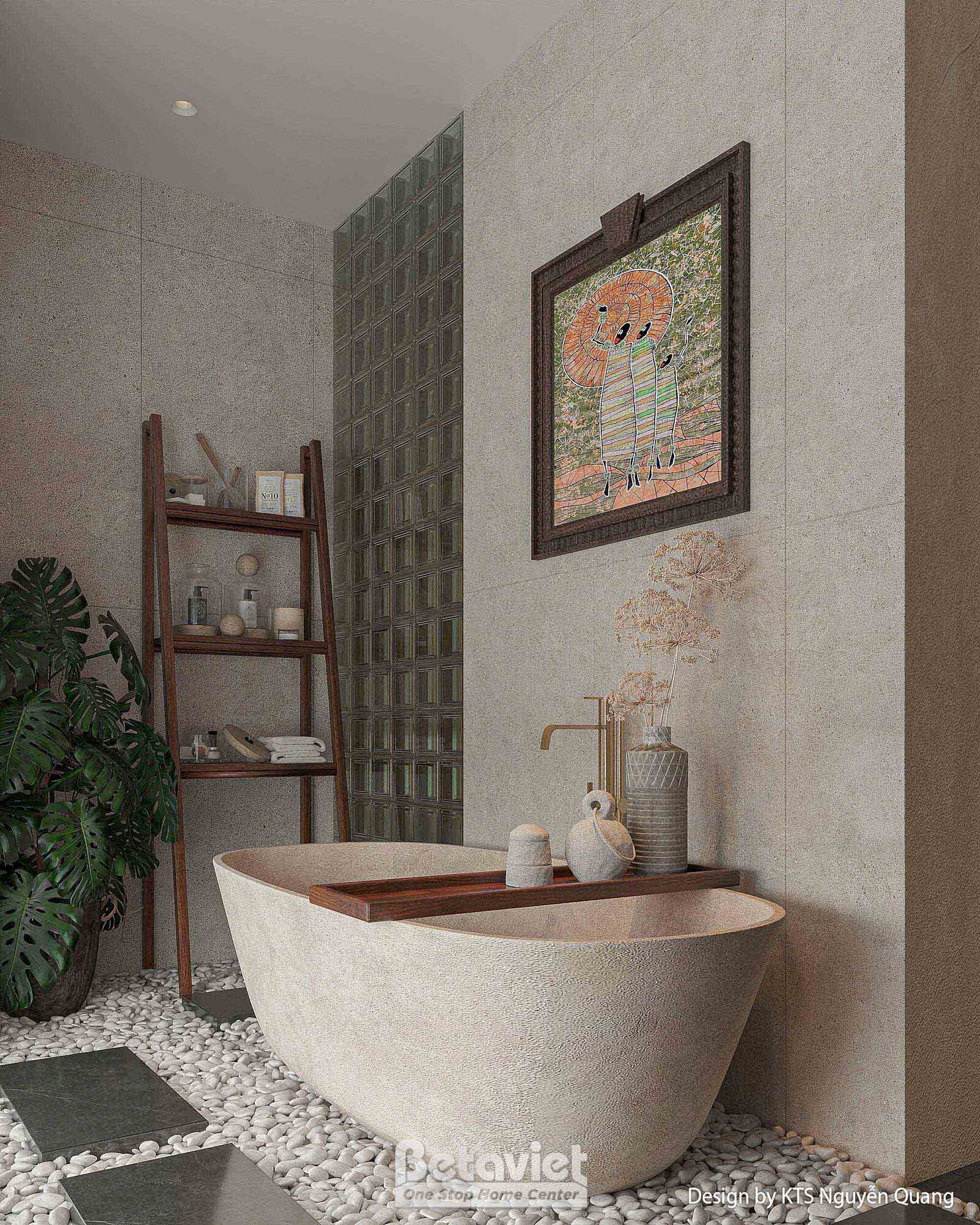Nội thất phòng tắm biệt thự hiện đại KT25875 – góc nhìn 2