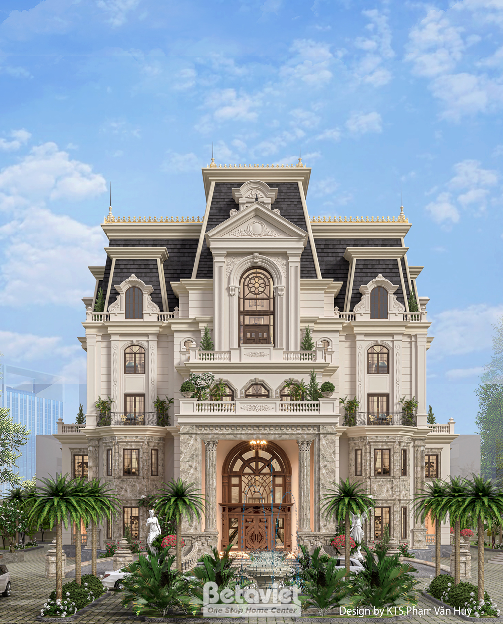 Thiết kế dinh thự 5 tầng phong cách tân cổ điển tại Quảng Ngãi KT25883 — Betaviet