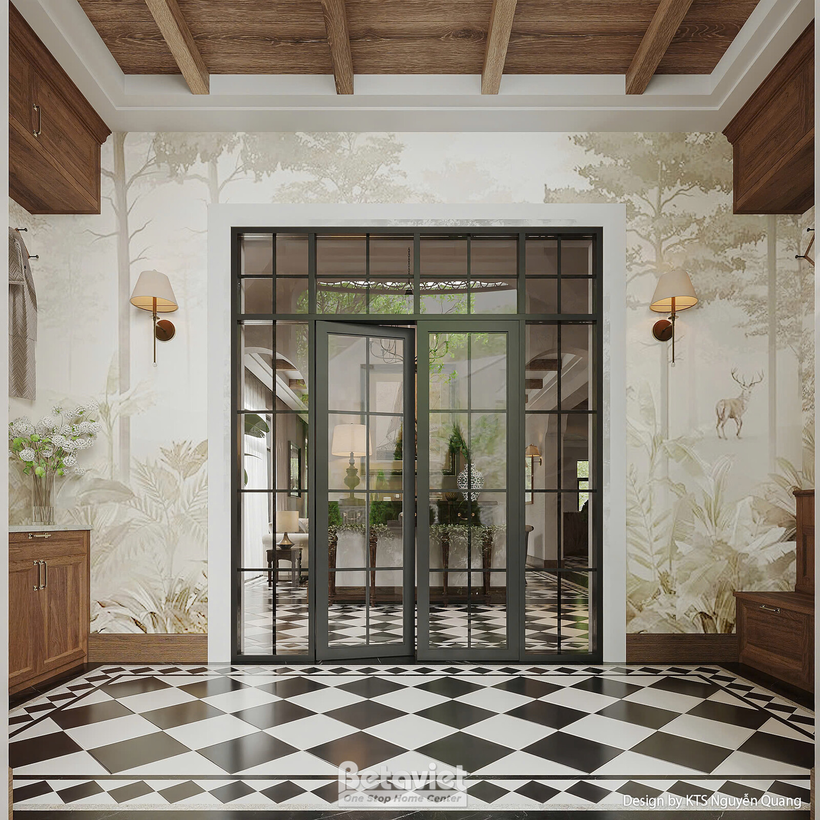 Nội thất hành lang biệt thự hiện đại luxury NT25877 – góc nhìn 4