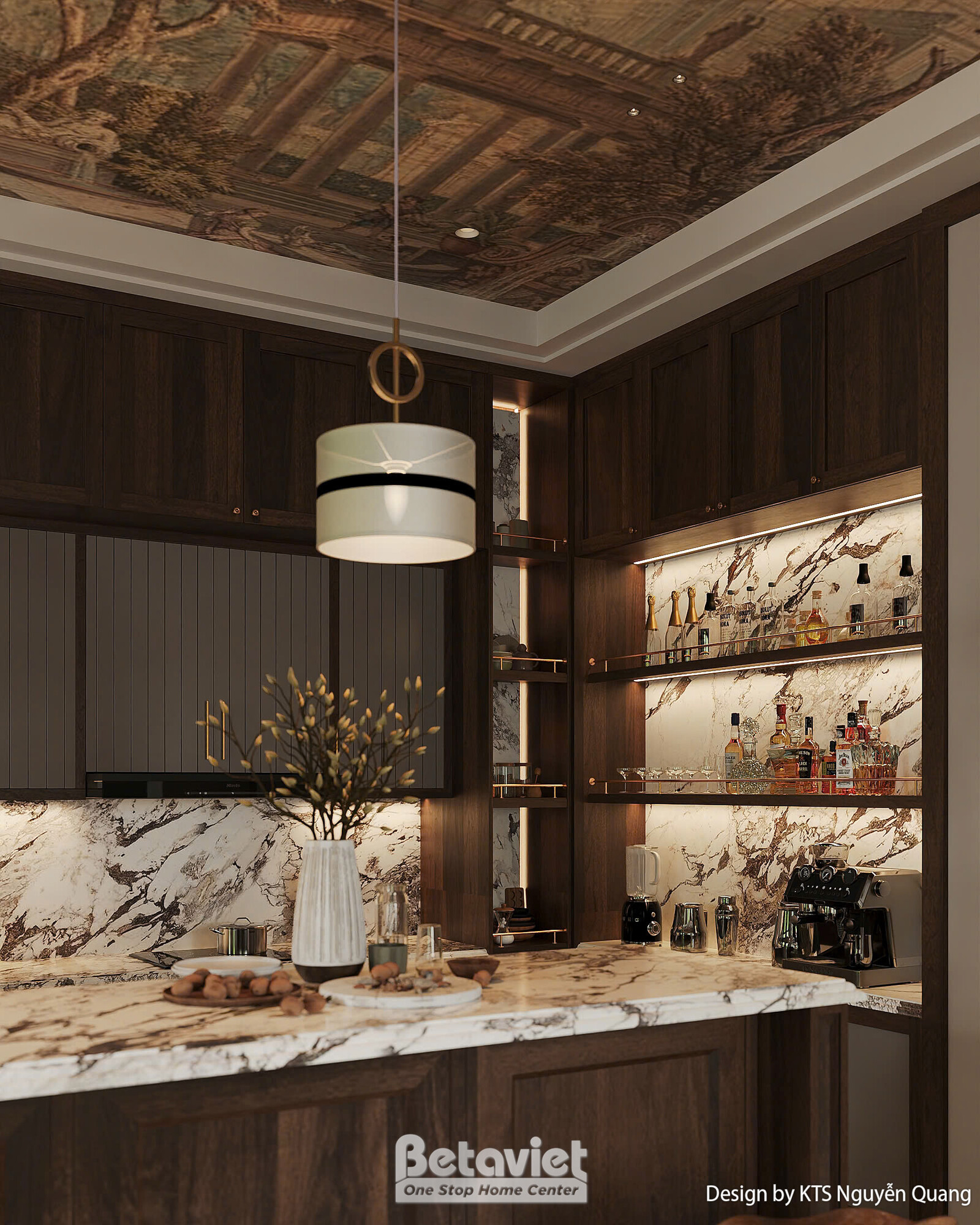 Nội thất phòng bếp biệt thự hiện đại luxury NT25877 – góc nhìn 4