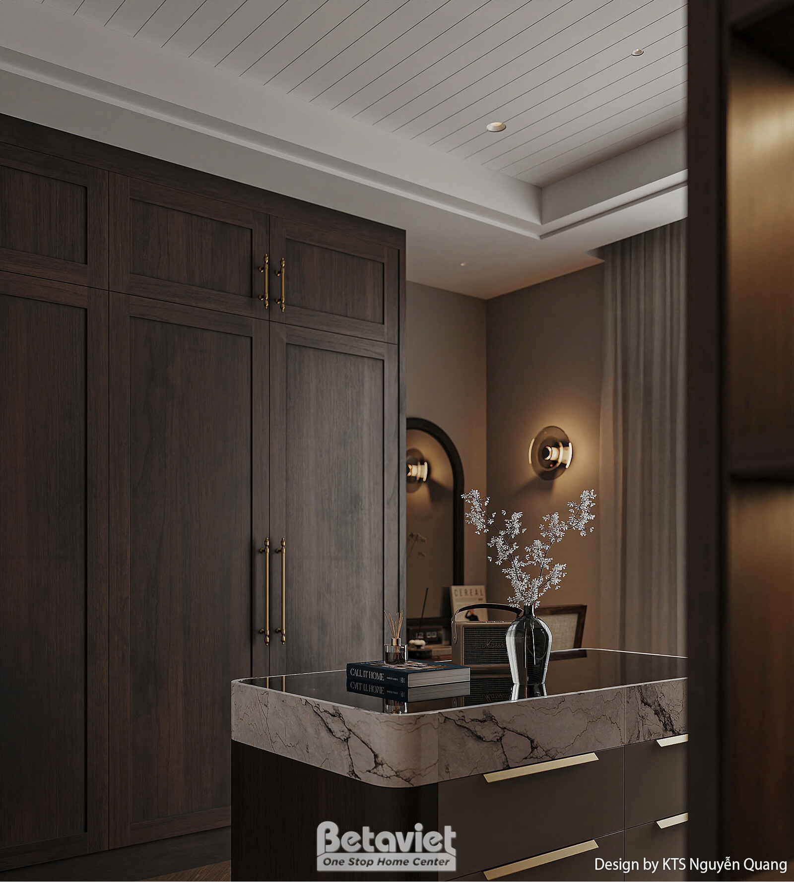 Nội thất phòng làm việc - học tập biệt thự hiện đại luxury NT25877 – góc nhìn 5