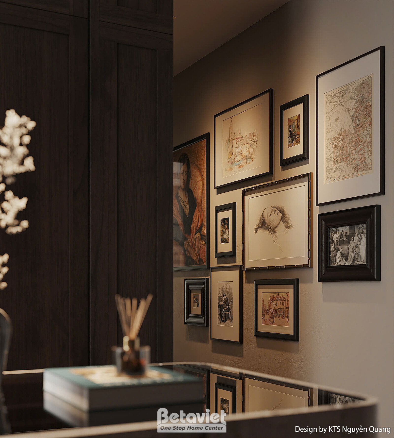Nội thất phòng làm việc - học tập biệt thự hiện đại luxury NT25877 – góc nhìn 4