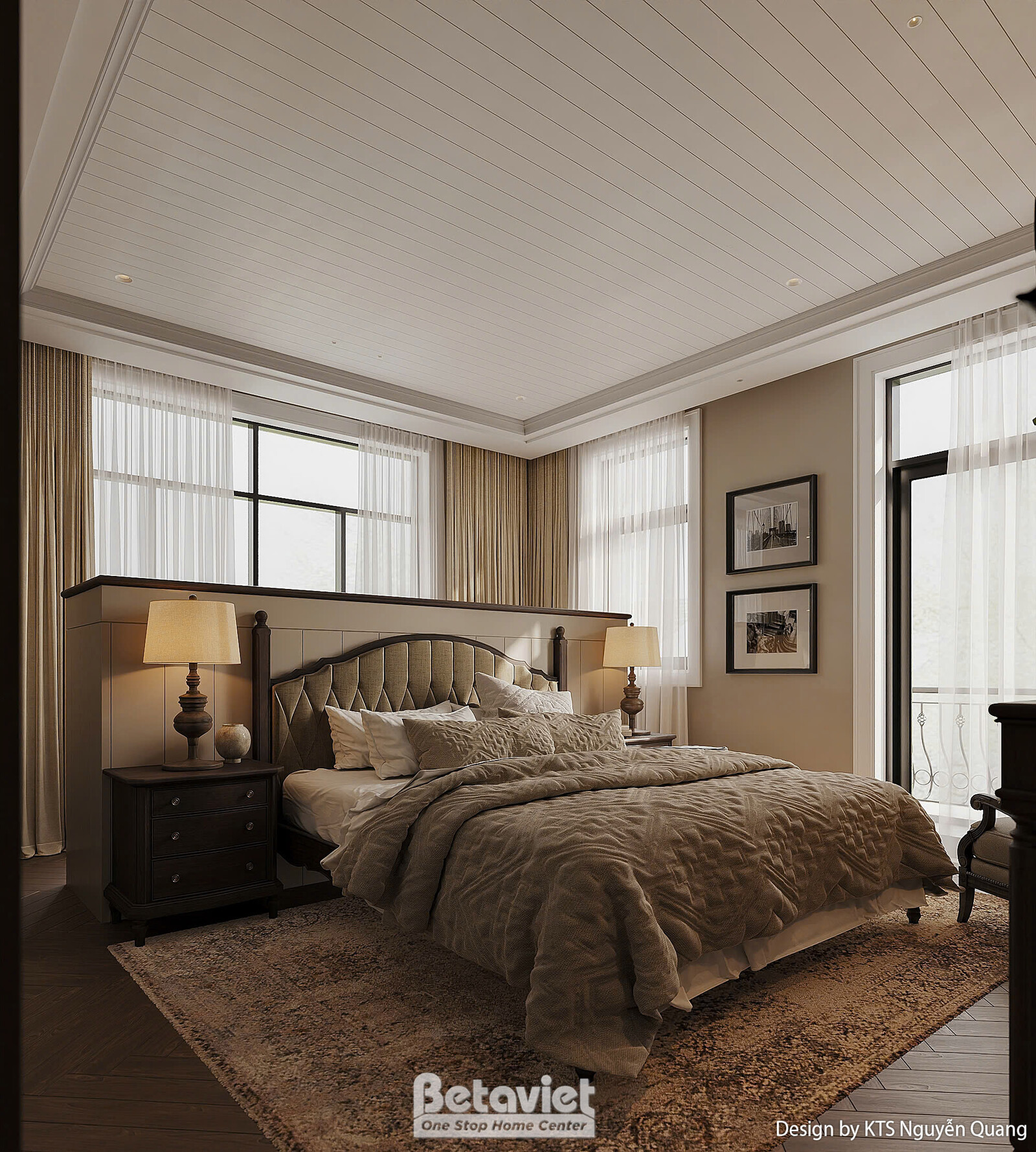 Nội thất phòng ngủ biệt thự hiện đại luxury NT25877 – góc nhìn 2
