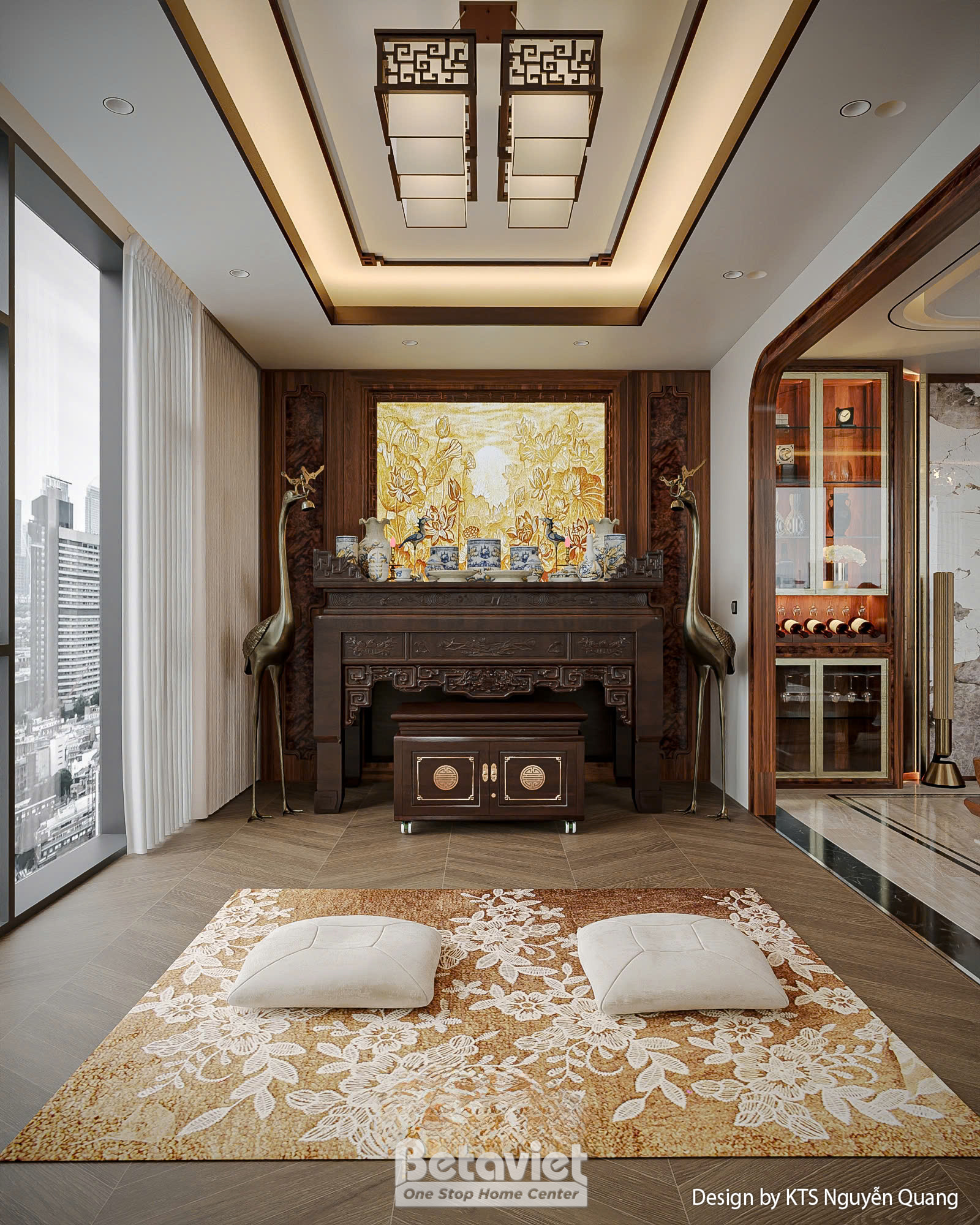 Thiết kế phòng thờ truyền thống Penthouse Lumi Hà Nội NT25878