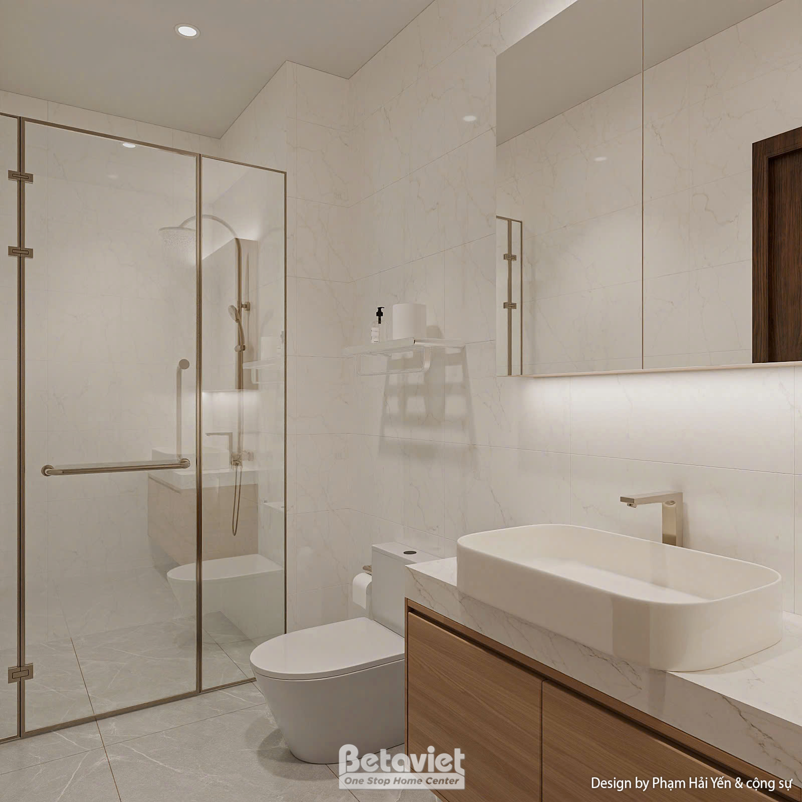 Thiết kế nội thất phòng tắm chung cư Imperia Garden NT25890