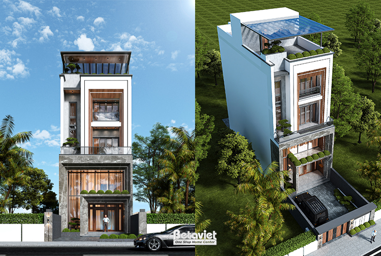Mẫu nhà phố shophouse hiện đại 3 tầng Thái Nguyên KT2009132
