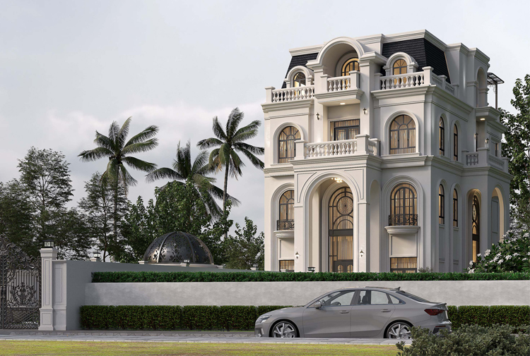 Biệt thự tân cổ điển 3 tầng 642m² tại Bình Dương — dự án thực tế Betaviet KT2007447