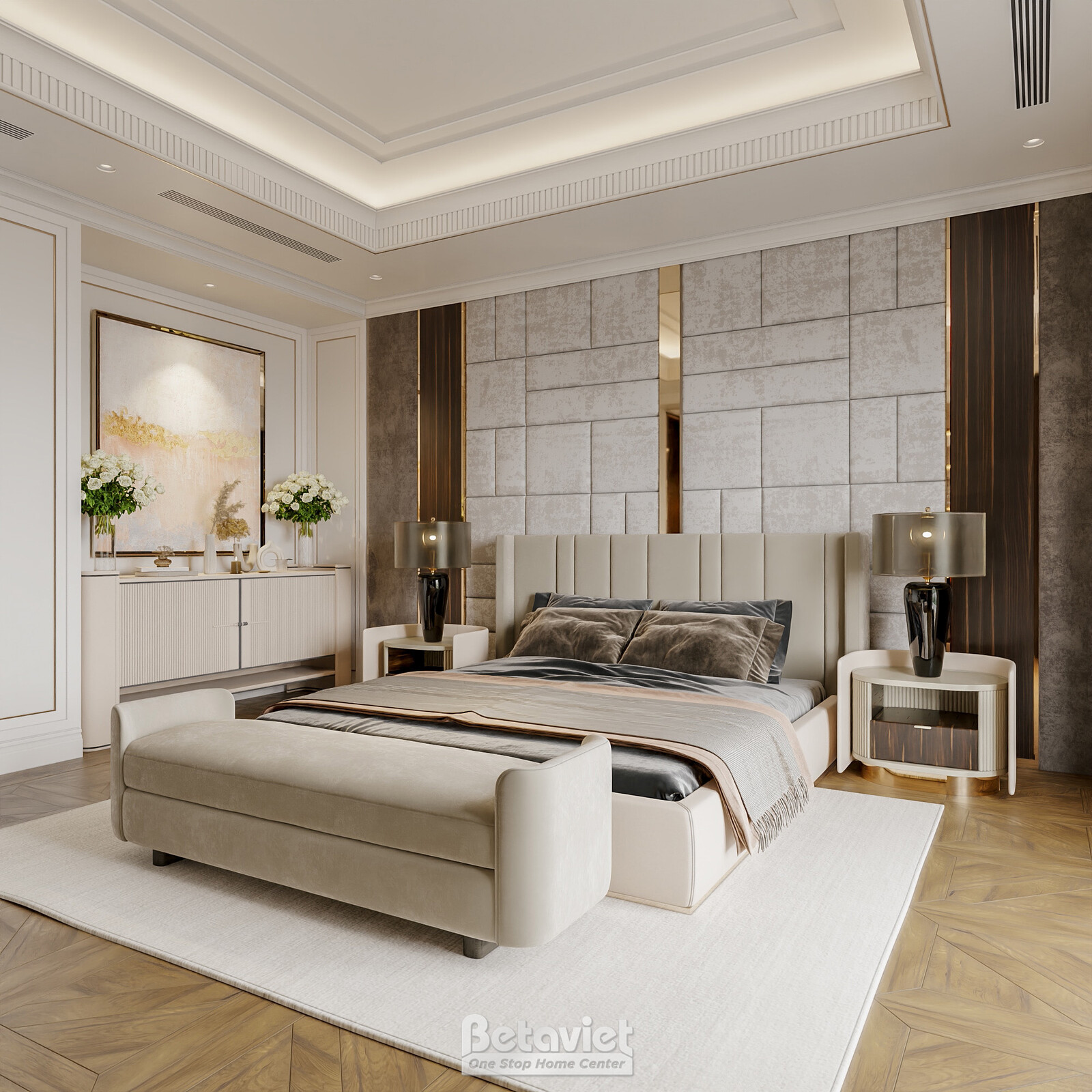 Nội thất phòng ngủ biệt thự hiện đại NT5500345 – góc nhìn 2
