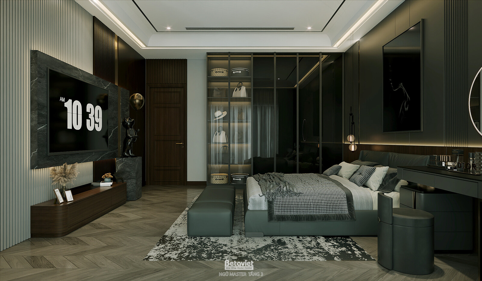 Nội thất phòng ngủ biệt thự hiện đại NT2009132 – góc nhìn 2