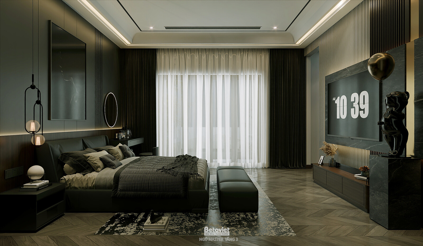 Nội thất phòng ngủ biệt thự hiện đại NT2009132 – góc nhìn 3
