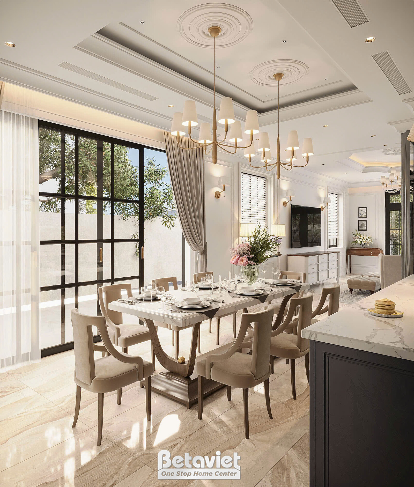 Nội thất phòng ăn biệt thự hiện đại NT2009437 – góc nhìn 3