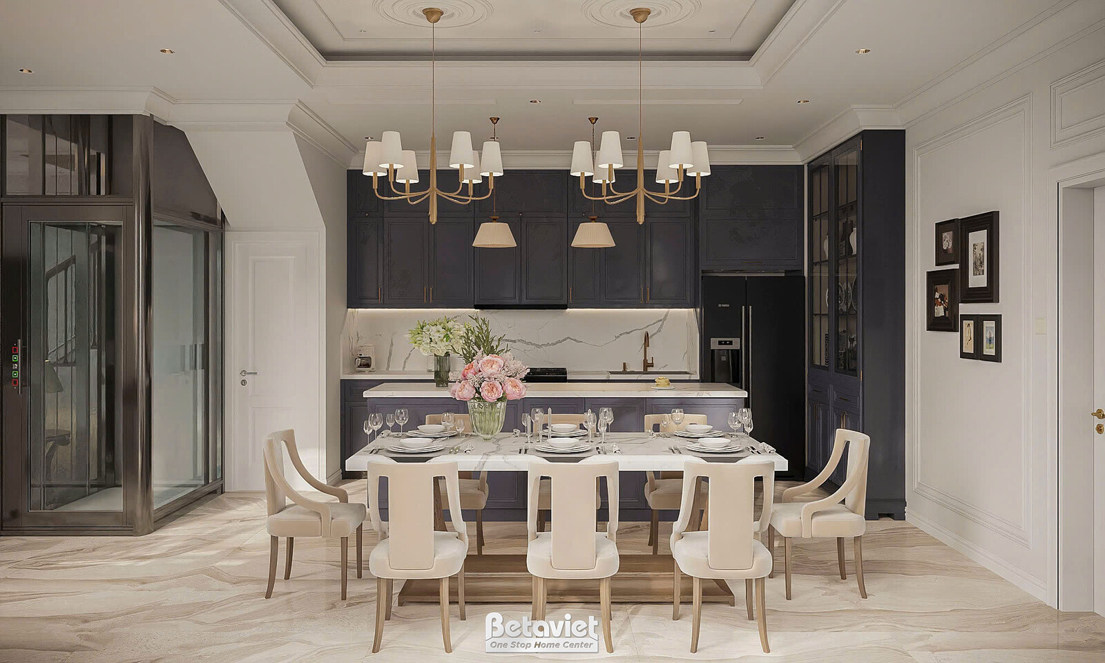 Nội thất phòng ăn biệt thự hiện đại NT2009437 – góc nhìn 2
