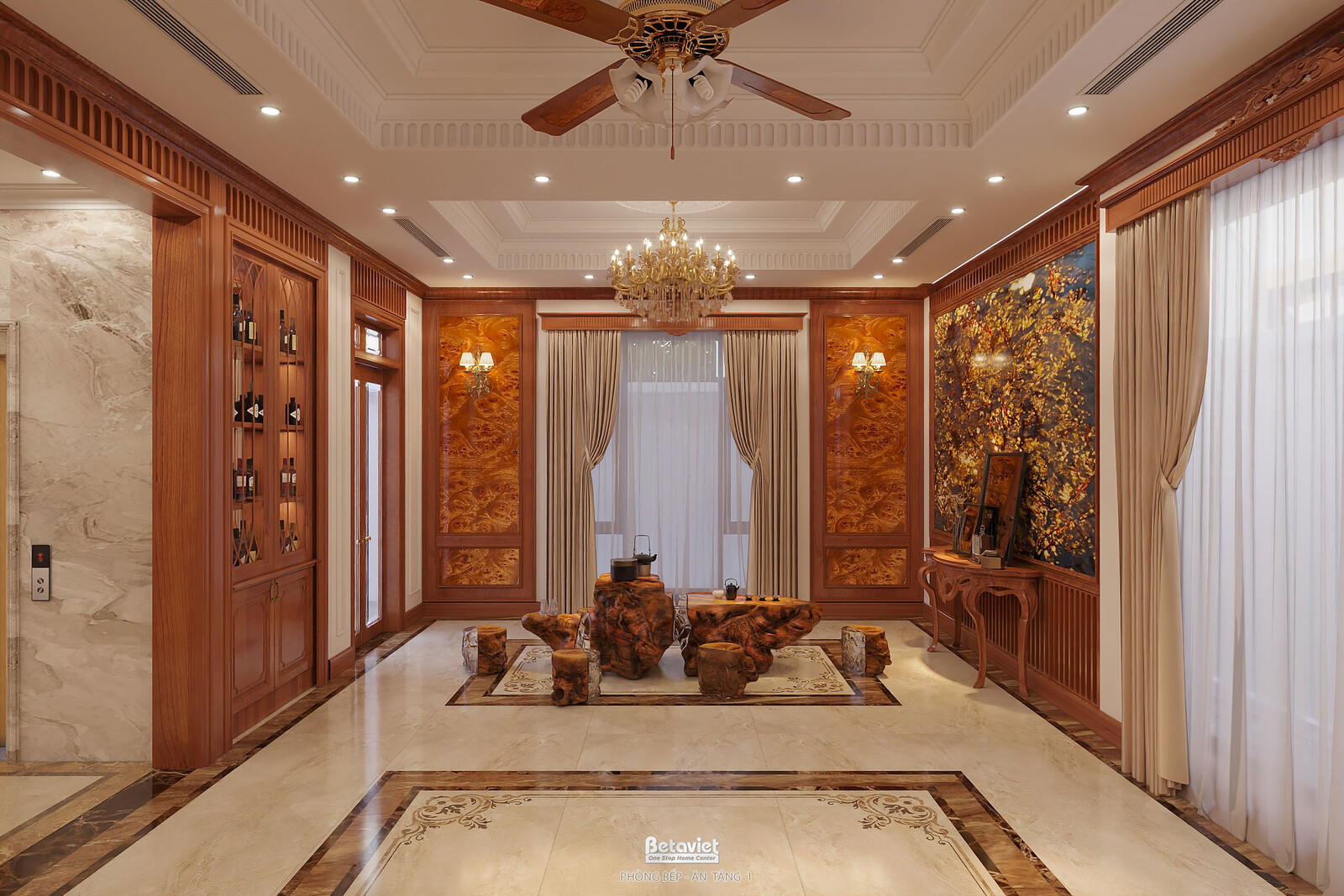 Nội thất phòng ăn biệt thự tân cổ điển KT2009134 – góc nhìn 9