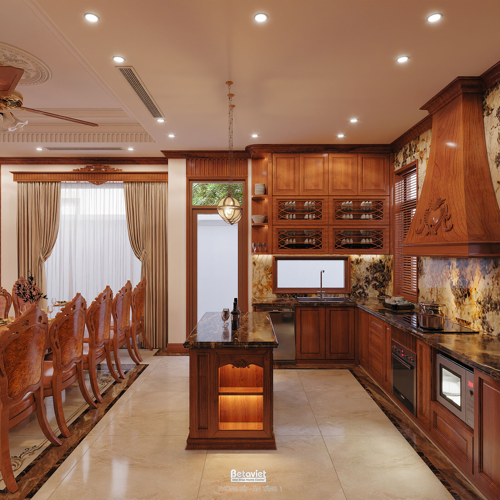 Nội thất phòng ăn biệt thự tân cổ điển KT2009134 – góc nhìn 4