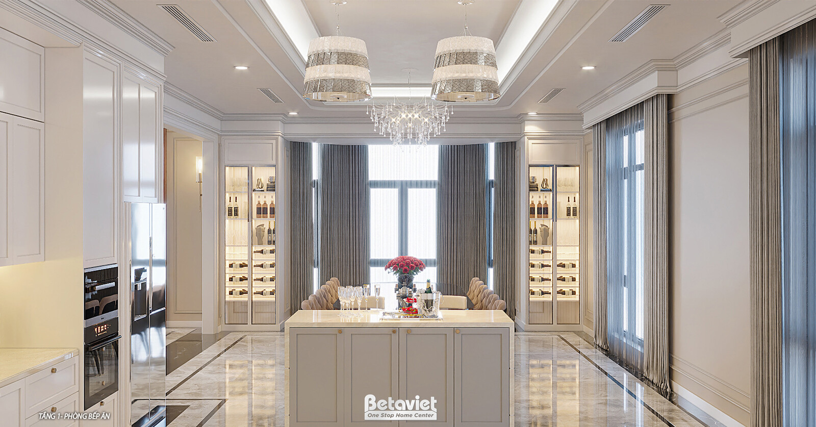 Nội thất phòng bếp biệt thự hiện đại luxury NT2009288 – góc nhìn 3