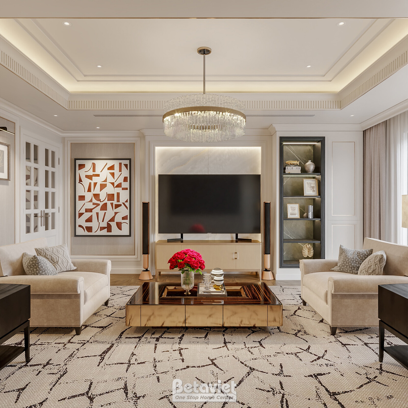 Nội thất phòng giải trí biệt thự hiện đại NT5500345 – góc nhìn 2