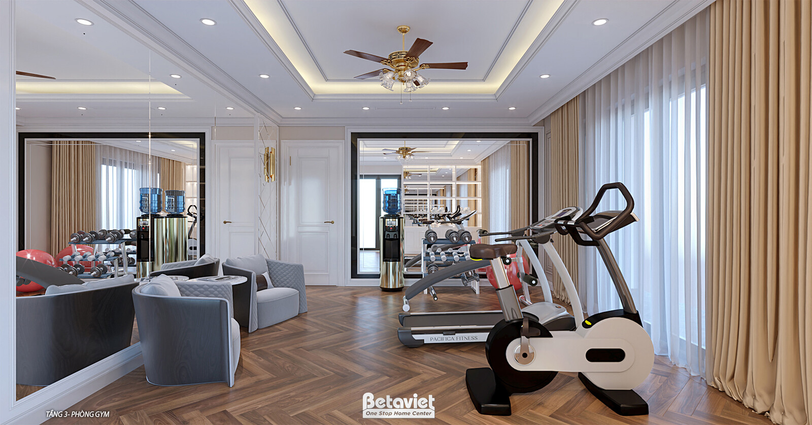 Nội thất phòng tập gym biệt thự hiện đại NT2009288 – góc nhìn 2