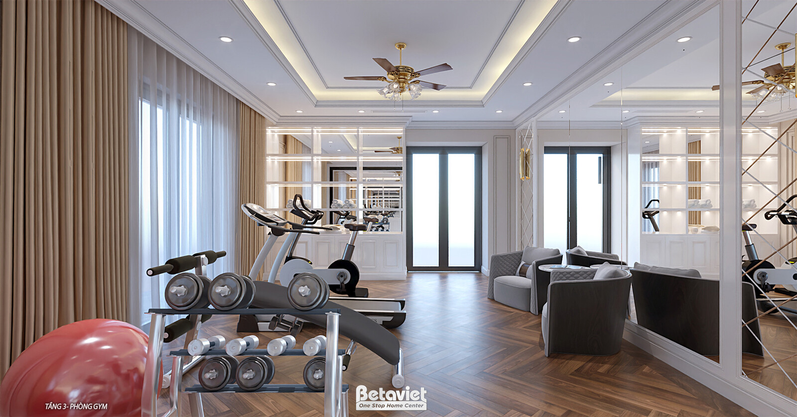 Nội thất phòng tập gym biệt thự hiện đại NT2009288 – góc nhìn 3