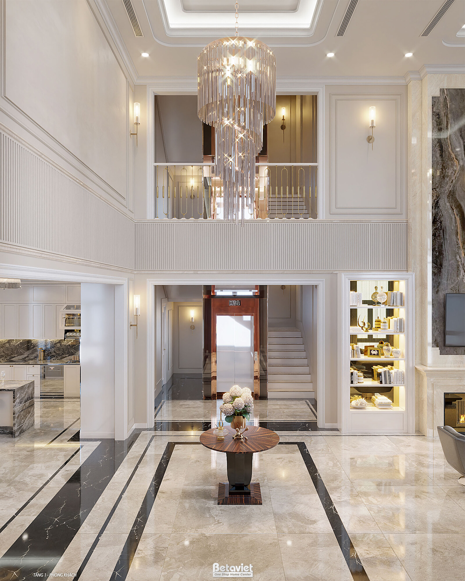 Nội thất phòng khách biệt thự hiện đại luxury NT2009288 – góc nhìn 4