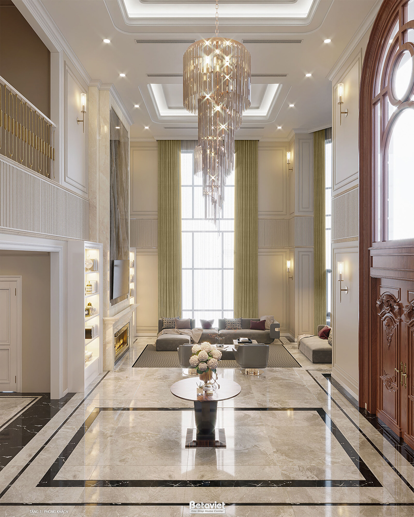 Nội thất phòng khách biệt thự hiện đại luxury NT2009288 – góc nhìn 3
