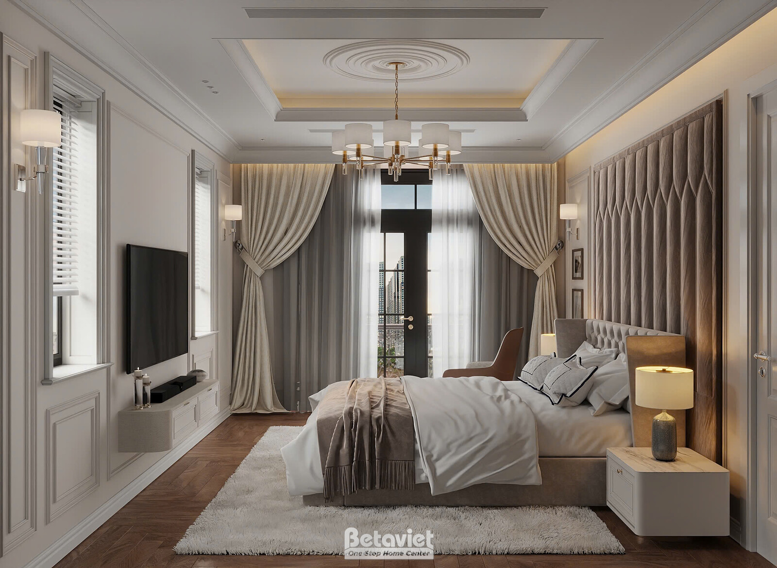 Nội thất phòng ngủ biệt thự hiện đại NT2009437 – góc nhìn 5