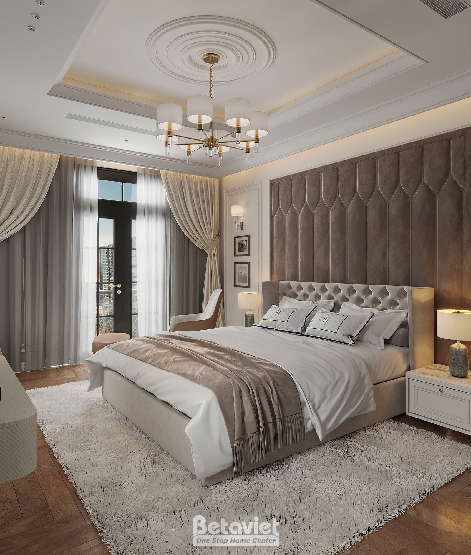 Nội thất phòng ngủ biệt thự hiện đại NT2009437 – góc nhìn 4