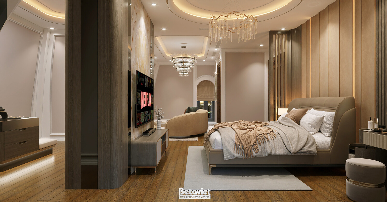 Nội thất phòng ngủ biệt thự hiện đại NT2009419 – góc nhìn 2