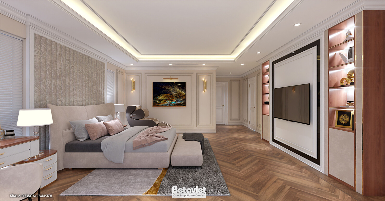 Nội thất phòng ngủ biệt thự hiện đại luxury NT2009288 – góc nhìn 2