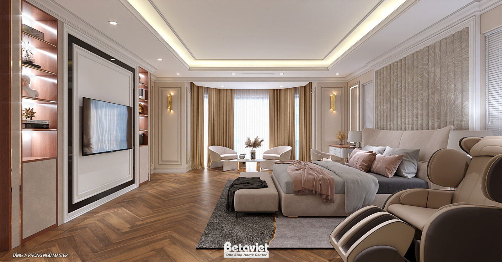 Nội thất phòng ngủ biệt thự hiện đại luxury NT2009288 – góc nhìn 3