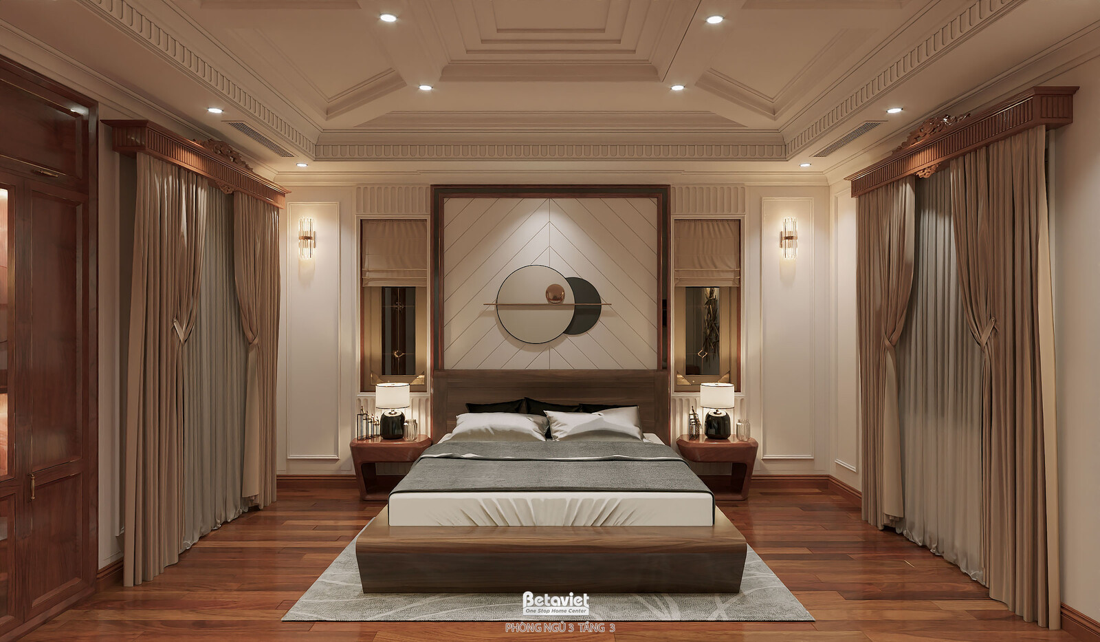 Nội thất phòng ngủ biệt thự tân cổ điển KT2009134 – góc nhìn 2