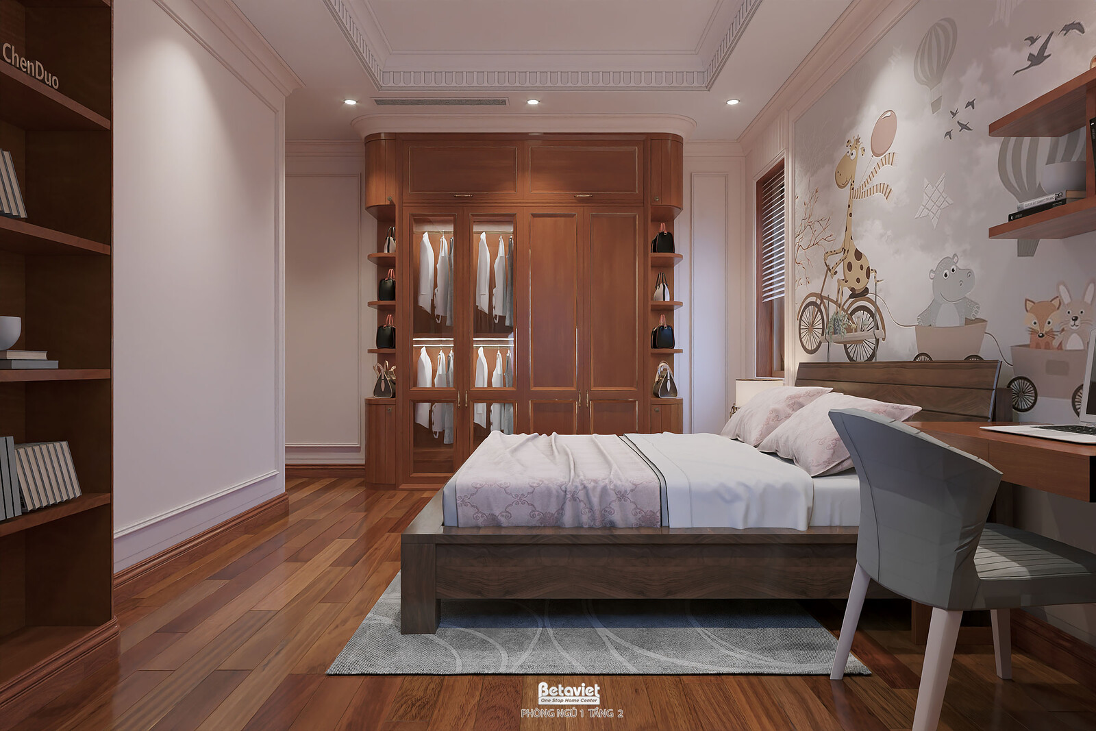 Nội thất phòng ngủ biệt thự tân cổ điển KT2009134 – góc nhìn 6