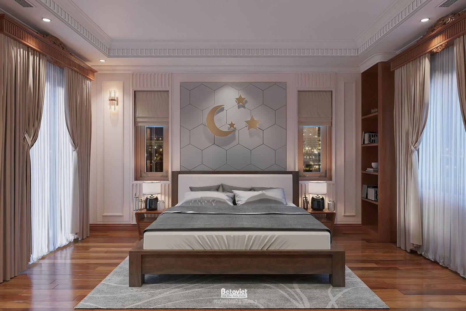 Nội thất phòng ngủ biệt thự tân cổ điển KT2009134 – góc nhìn 3