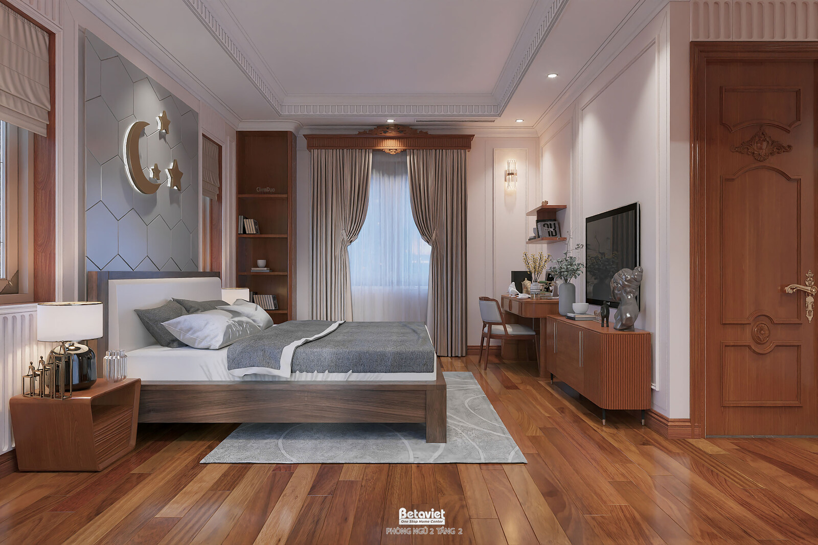 Nội thất phòng ngủ biệt thự tân cổ điển KT2009134 – góc nhìn 8