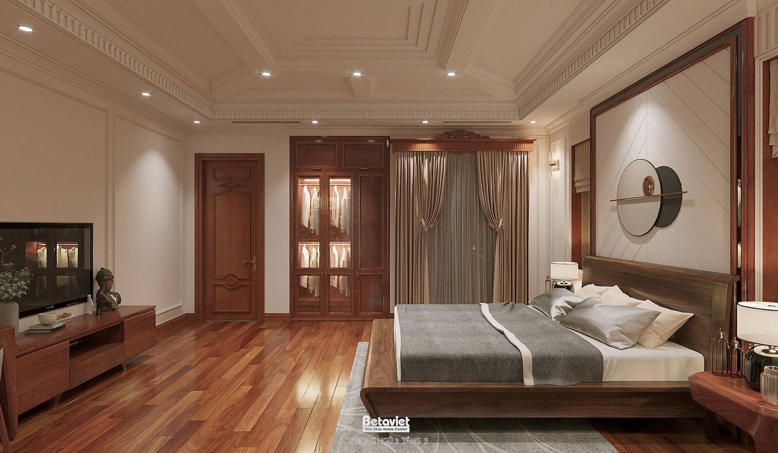 Nội thất phòng ngủ biệt thự tân cổ điển KT2009134 – góc nhìn 9