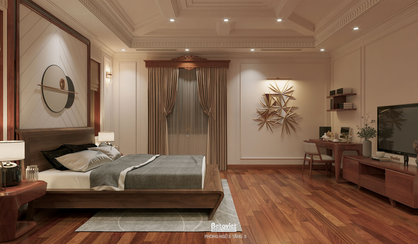 Nội thất phòng ngủ biệt thự tân cổ điển KT2009134 – góc nhìn 10