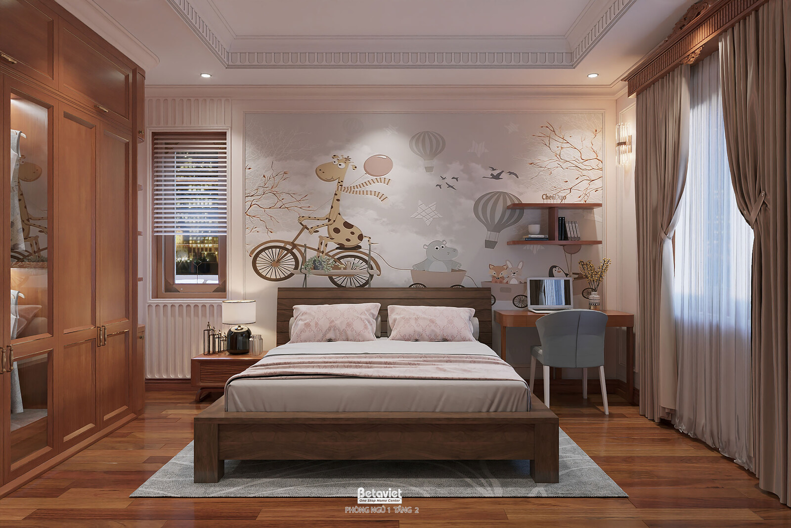 Nội thất phòng ngủ biệt thự tân cổ điển KT2009134 – góc nhìn 4
