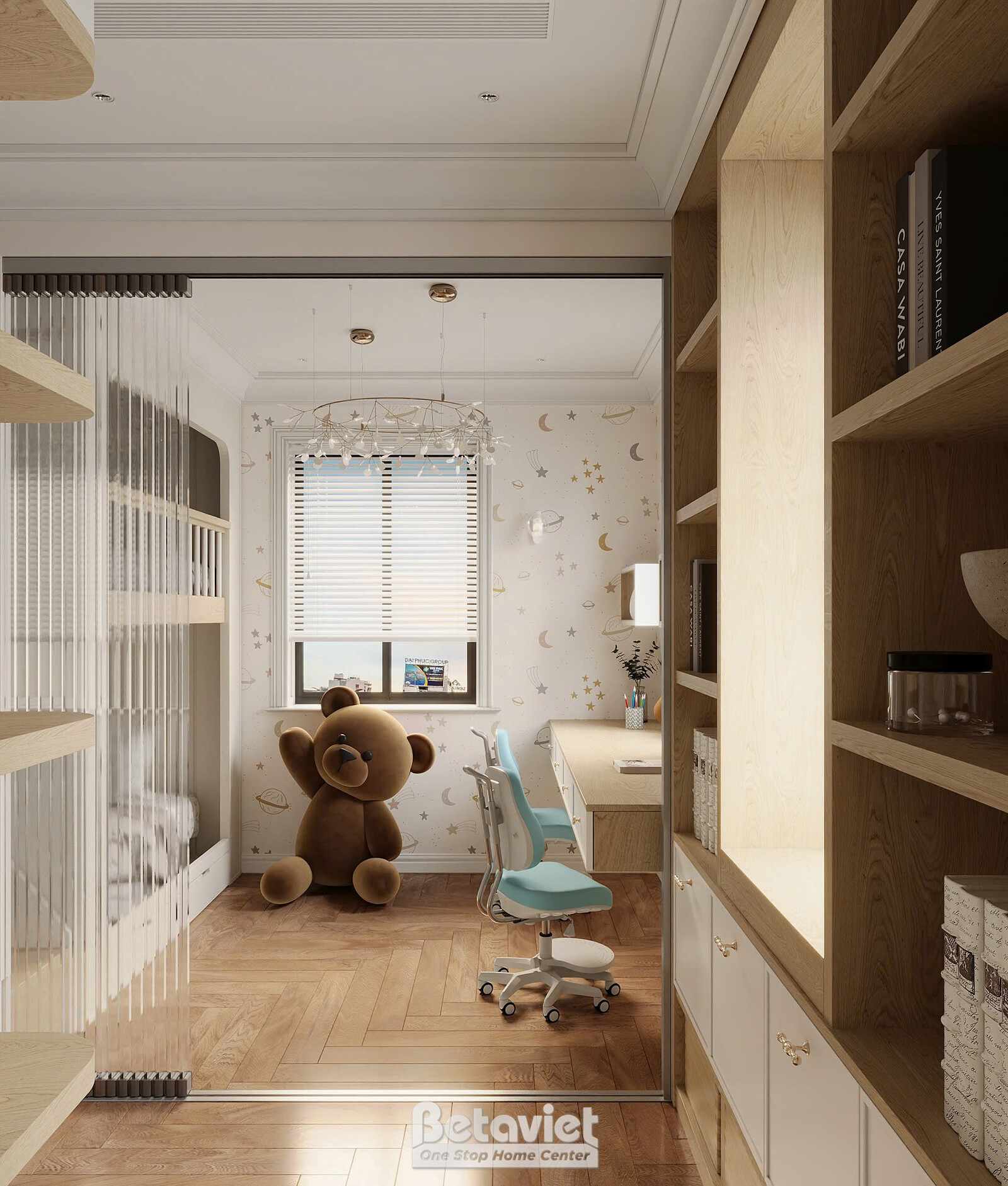 Nội thất phòng ngủ trẻ em biệt thự hiện đại NT2009437 – góc nhìn 4