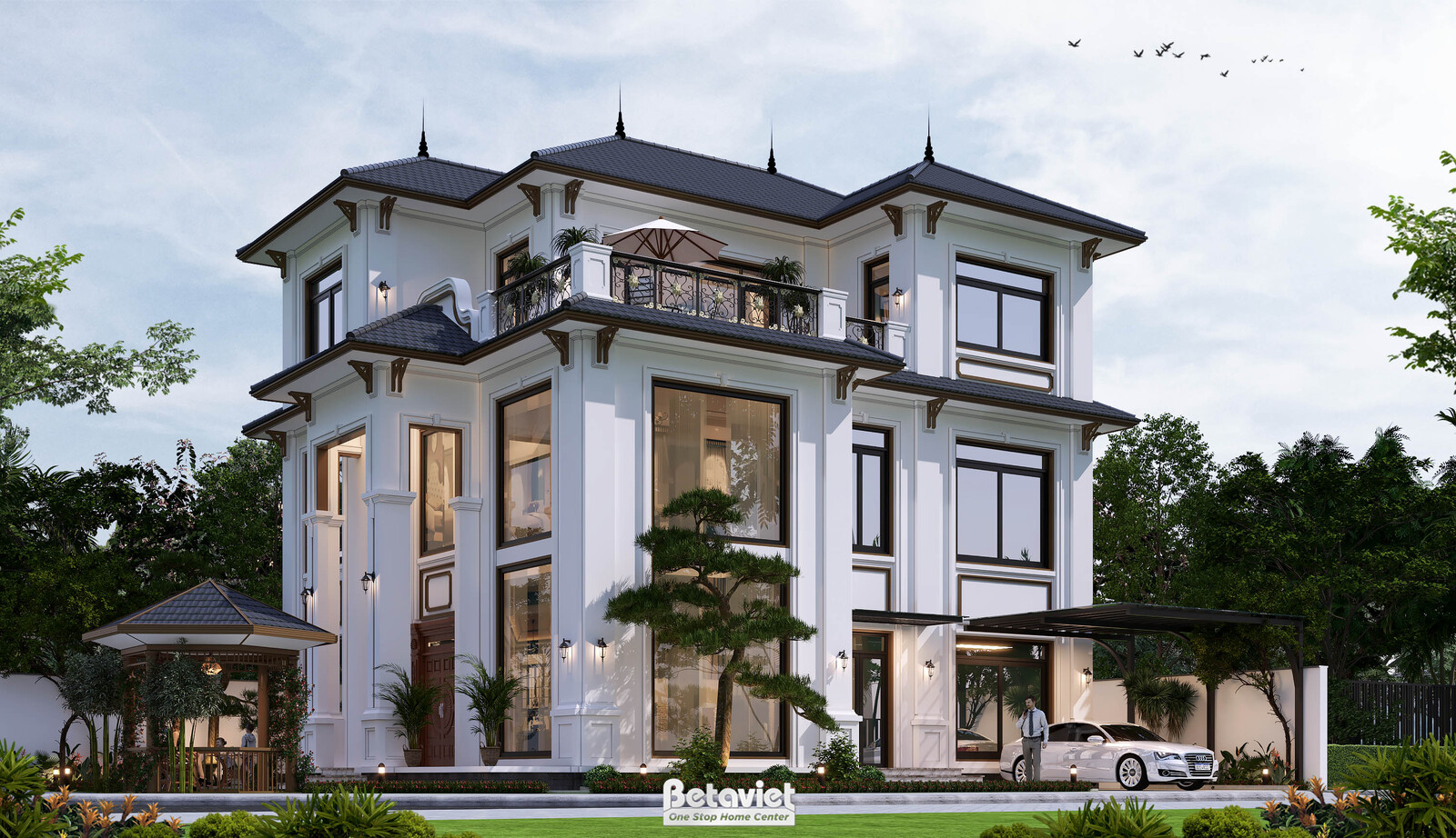 Biệt thự 3 tầng hiện đại KT9189453 – sân vườn