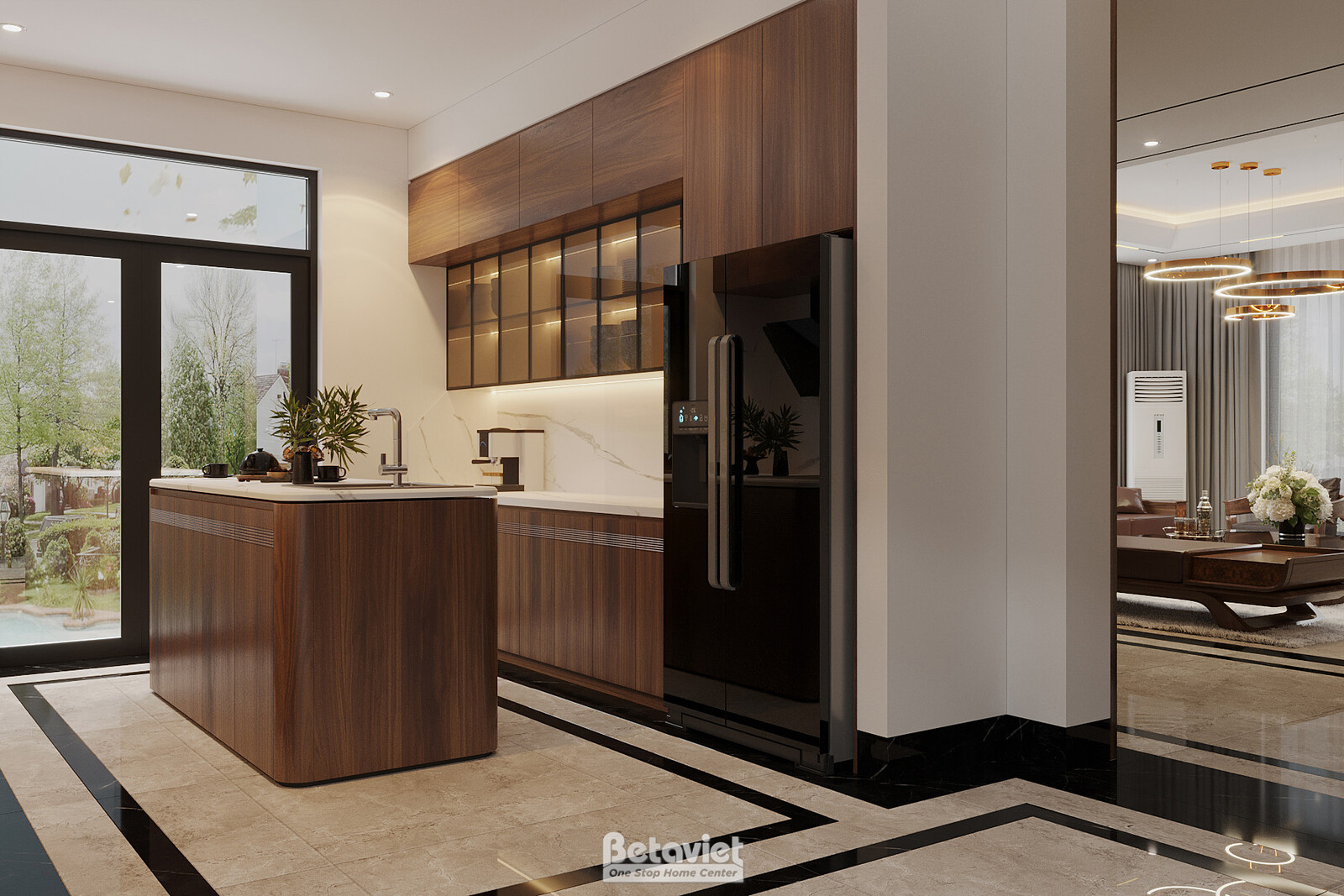 Nội thất phòng bếp biệt thự hiện đại gỗ NT2008871 – góc nhìn 4