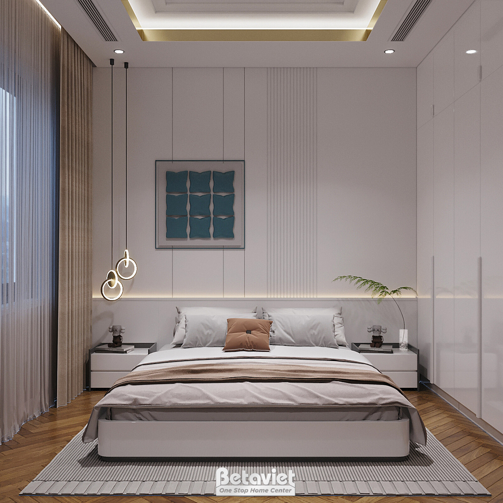Nội thất phòng ngủ biệt thự hiện đại NT2009042 – góc nhìn tổng thể