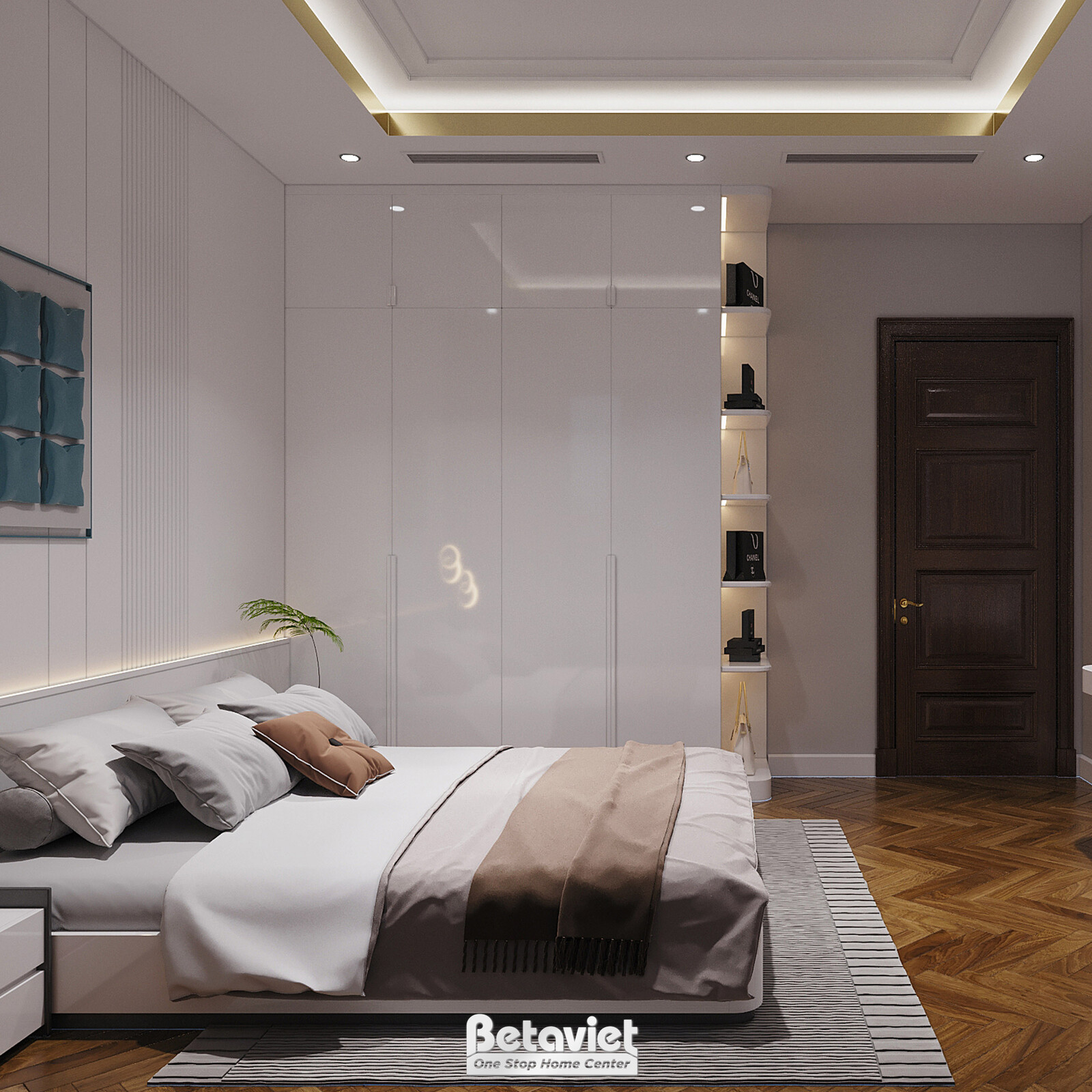 Nội thất phòng ngủ biệt thự hiện đại NT2009042 – góc nhìn 3